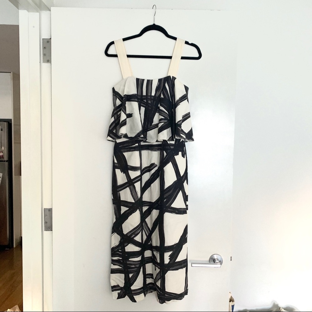 Anthropologie Whit silk/linen midi dress